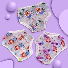 Aimisin Adult Baby Plastic Cute Pattern Print Pants Adult PVC Underwear 1pcs