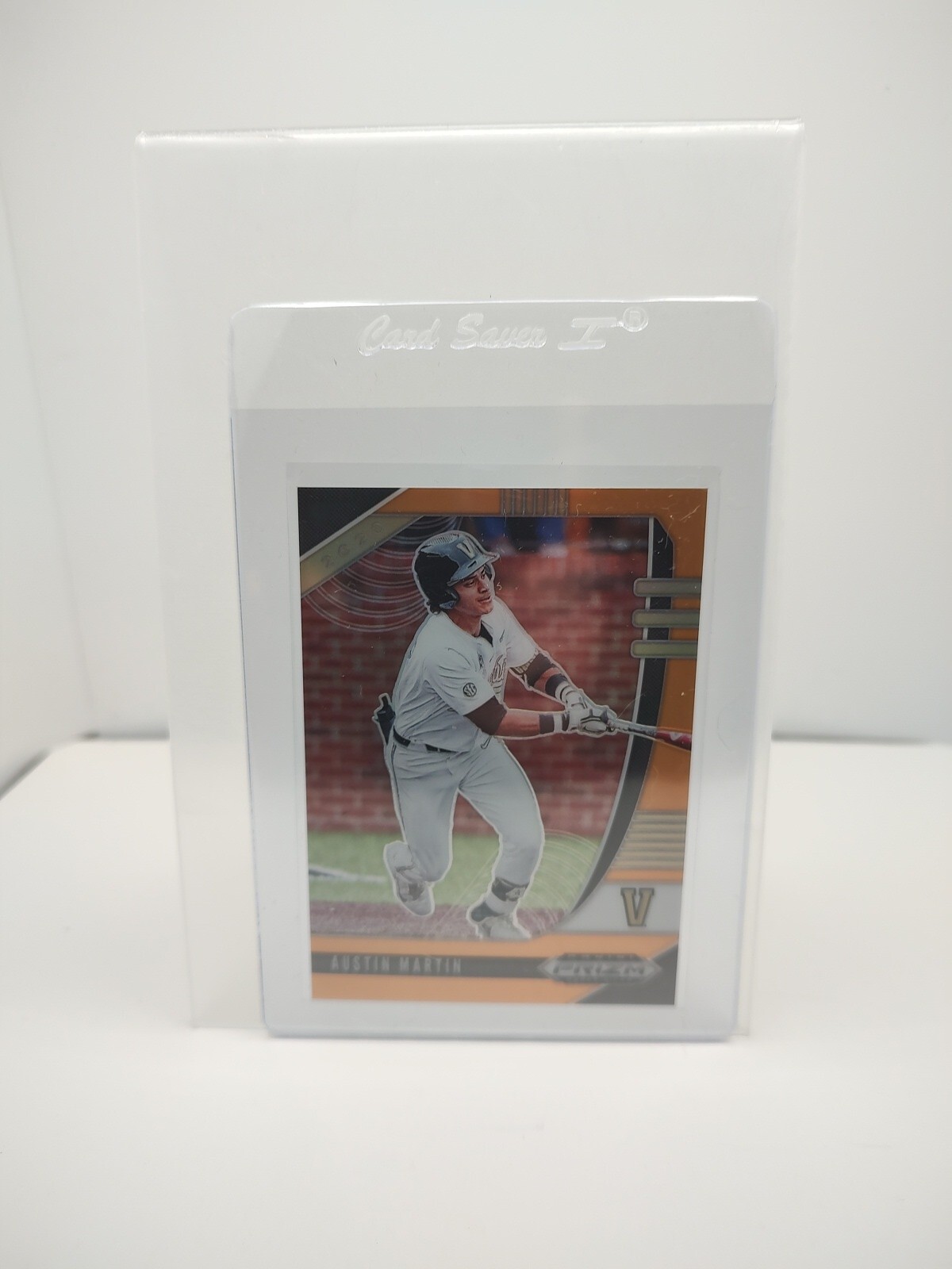 2020 Panini Prizm Austin Martin Draft Picks Orange Refractor #30/50 Baseball Card