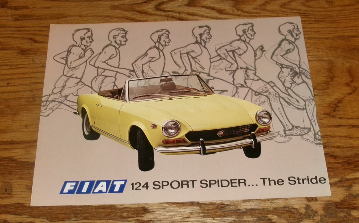 Original 1972 - 1973 Fiat 124 Sport Spider Sales Sheet Brochure 72
