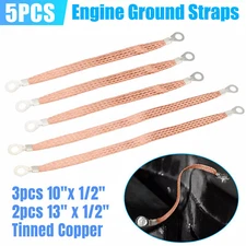 5× Universal Automotive Ground Strap Copper Car Truck Engine Ground Strap Cable
