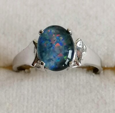 Silber Ring 925 mit elegante groß Opal Triplett , Gr.54, Neu ,Top 