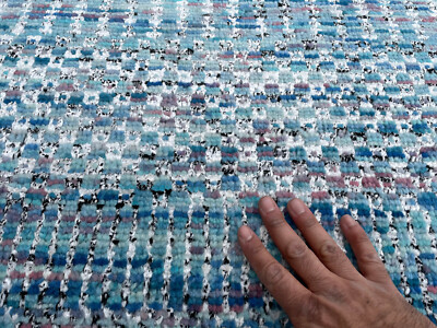 10x14 BLUE HANDMADE RUG MODERN OUSHAK geometric designer teal navy aqua big new