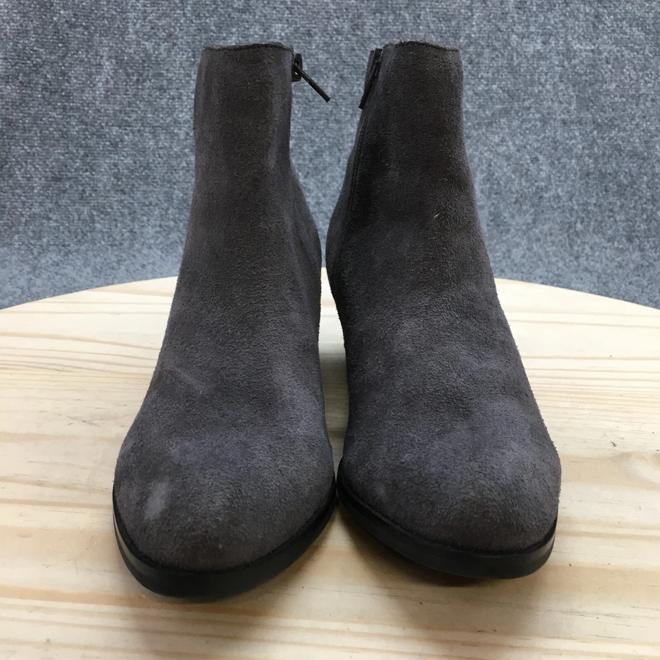 Van Eli Botas Mujer 6.5 M Botines Gris Gamuza Puntera Almendra Lateral Cremallera Bloque Foto 4 de 4