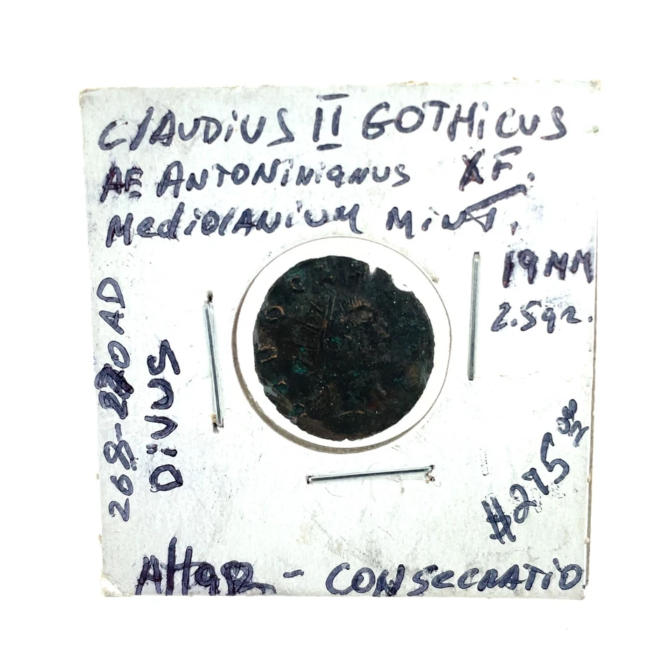 Rome : Divus Claudius II Gothicus Æ Antoninianus Altar 268-270AD  19mm  2.5 gram - Image 3 of 4