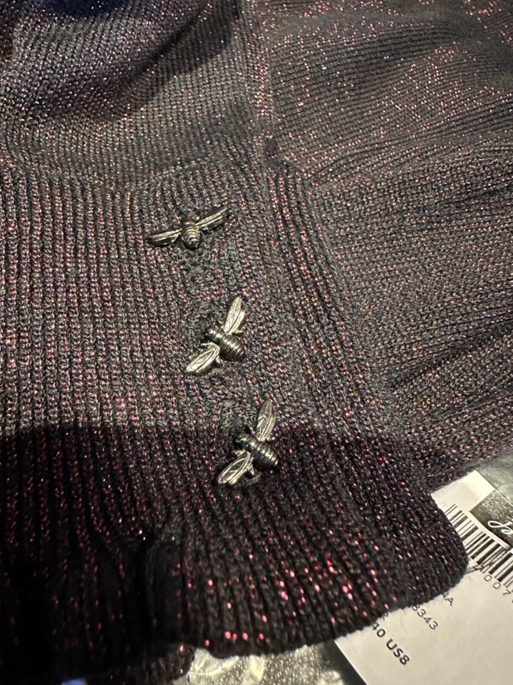 JOULES NEW ANGELIE Black & Plum Sparkly Knitted Dress Size 12 eBay