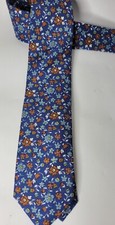 J.Crew Beacon Floral Tie Ludlow Navy Blue Men's Necktie 100% Silk Made in USA 3"