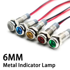 5cs Metal LED Warning indicator light Waterproof Signal Lamp Pilot Wire 5-220V