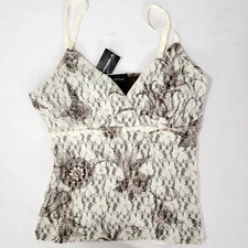 I.N.C. INC International Concept Women's Tank Shell Shirt NEW MEDIUM Brown Cream