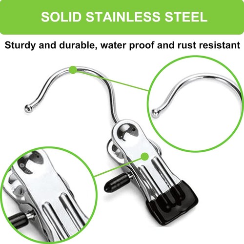 16 Pack Boot Hangers Clips Laundry Hooks Hanging Clips Clothes Pins Closet Hang - Picture 7 of 8