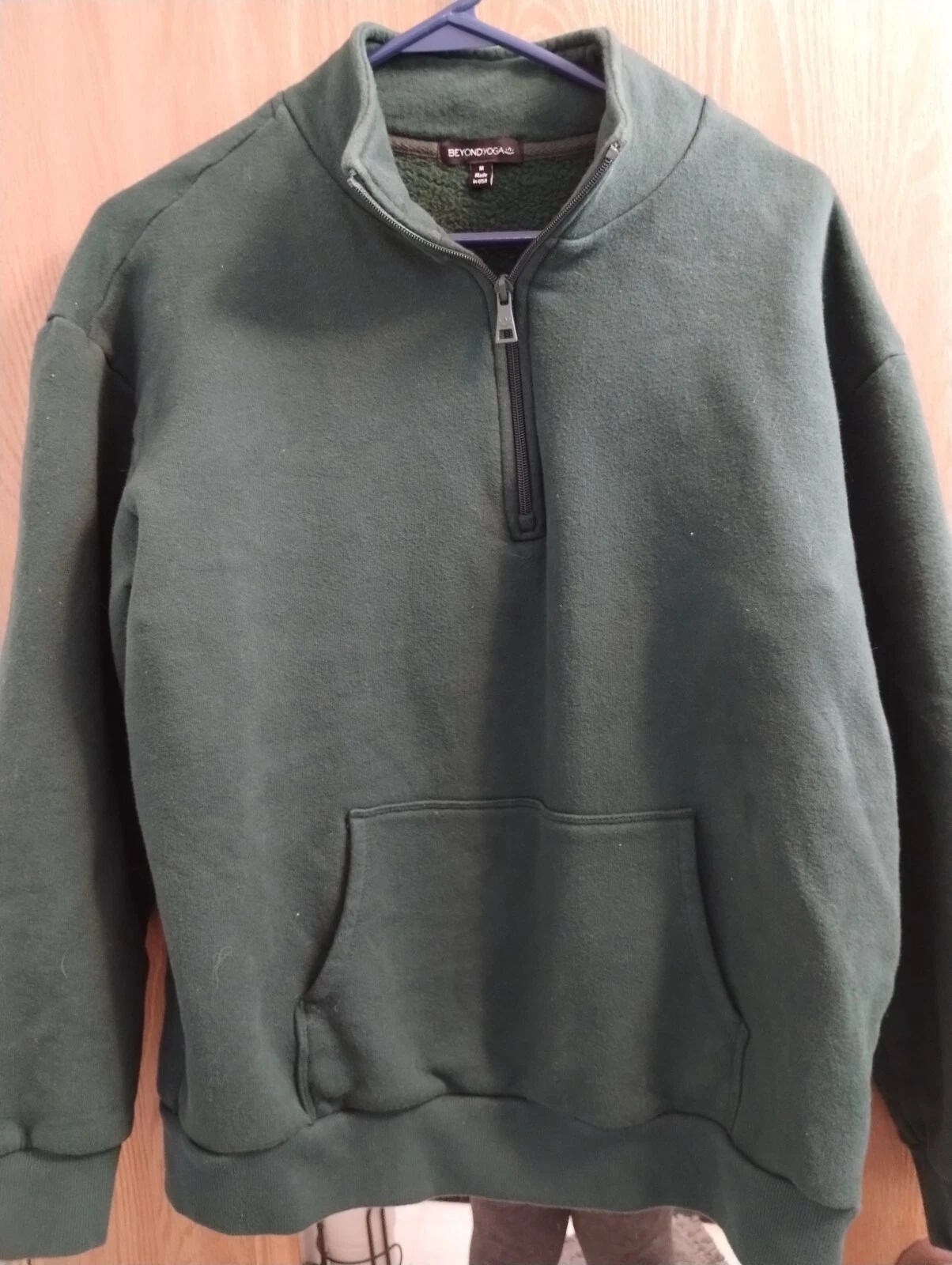beyond-yoga recharge pullover quarter zip made usa hoodie
