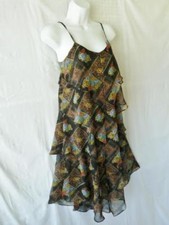 Free People~Anthropologie~Chiffon Artsy Boho 4-V-Layer Asymmetric Swing Dress~0