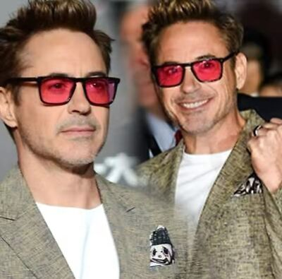 #ad Rectangle Tony Stark Sunglasses Men Red Lens Brand Designer Fashion Iron Man Gl $16.99