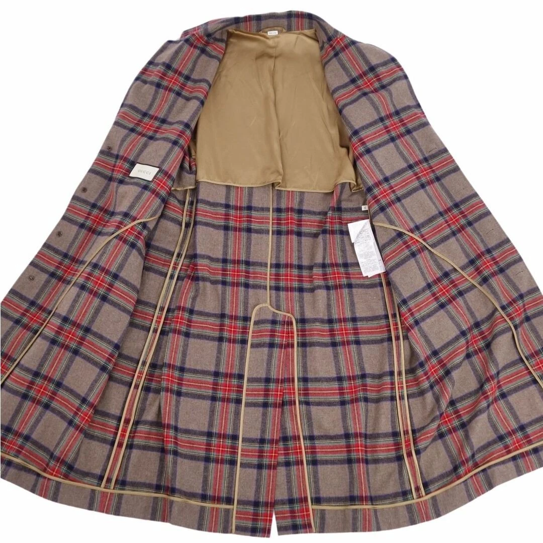Gucci Cappotto Chester Lungo Plaid Lana Capispalla Uomo 50 (equivalente a Usato0