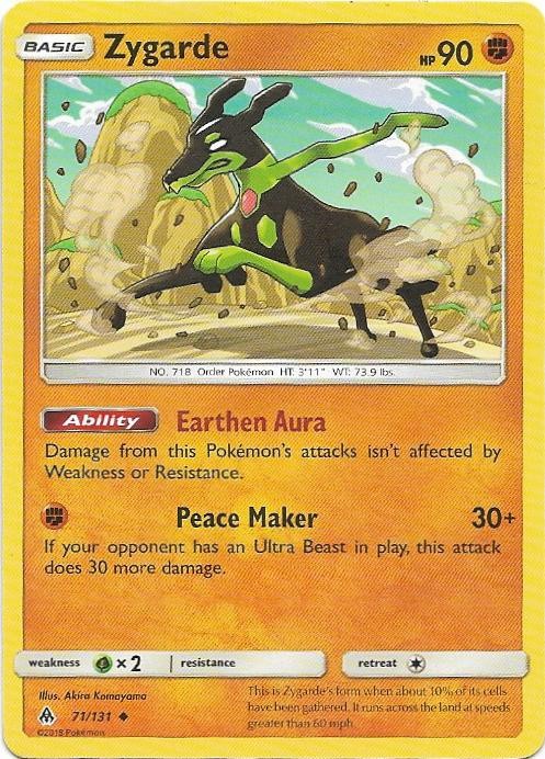 Zygarde 71/131 Uncommon Forbidden Light Pokemon Near Mint