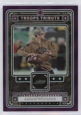 2024 Panini Photogenic Troops Tribute Purple 16/75 Aaron Rodgers #6 8d2