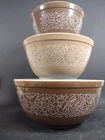 Pyrex Woodland Brown Nesting Mixing Bowls 401 402 403 Set Of 3