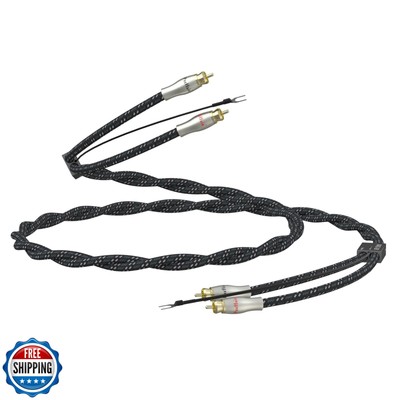 Preffair 1.5M/5FT High End Turntable RCA Cable with Ground Cable 