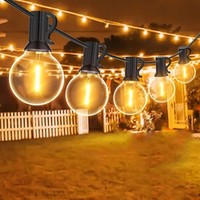 50-200 FT Outdoor Garden String Lights Mains Powered Festoon Light G40 Bulbs UK