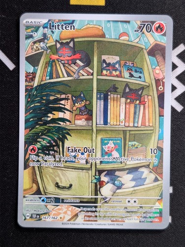 Litten - 167/162 - Pokemon Temporal Forces Illustration Rare Card NM