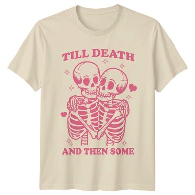 Till Death And Then Some Skeletons Couple Love Romance Herren T-Shirt Damen Tee