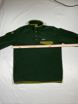 Patagonia Synchilla Mens med Olive Green Snap T-Pullover Fleece