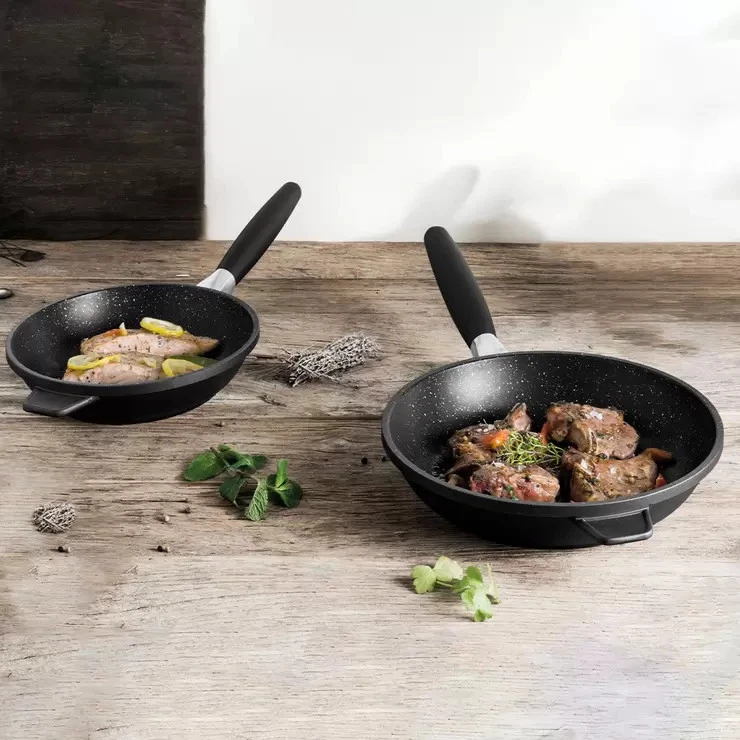 New BergHOFF Eurocast Non-Stick Frying Pans 3 Piece Set w/ Detachable Handles Uk - Image 3 of 4