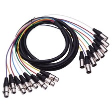 8 Way XLR Male to XLR Female Audio Snake Lead Loom 3m