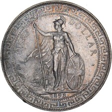 1898 British Trade Dollar - Silver Coin - Very Nice