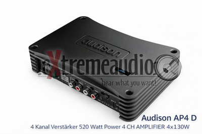 Audison AP4 D - 4 Kanal Verstärker 520 Watt Power 4 CH AMPLIFIER 4x130W 