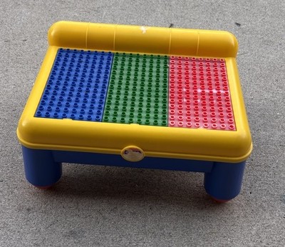 Mega Bloks Build N Learn Table Storage Adjustable Blocks Tyco Duplos Vintage