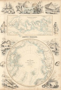 The Arctic Regions showing the North-West Passage [per] McClure c1863 old map