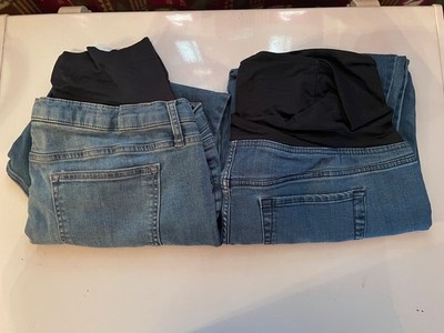 2 Pair Maternity Jeans Size 18 Regular Isabel & Sonoma 28'' Inseam Straight Leg