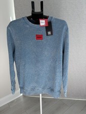 Hugo Boss Men's Jean  Dreaty D222" Blue Logo Crewneck Sweatshirt US M IT 52