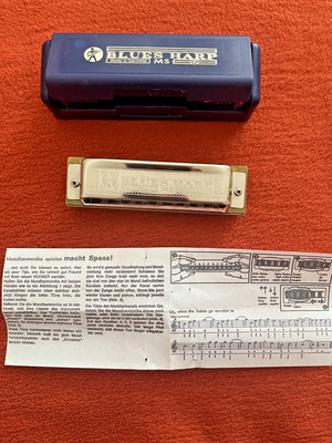 Gebrauchte, desinfizierte HOHNER ''BLUES HARP'', 532/20 MS G-Dur, in Originalbox!