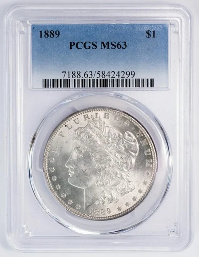1889 Morgan Silver Dollar PCGS Gold Shield MS63 $1 New Orleans Mint MS 63 Coin