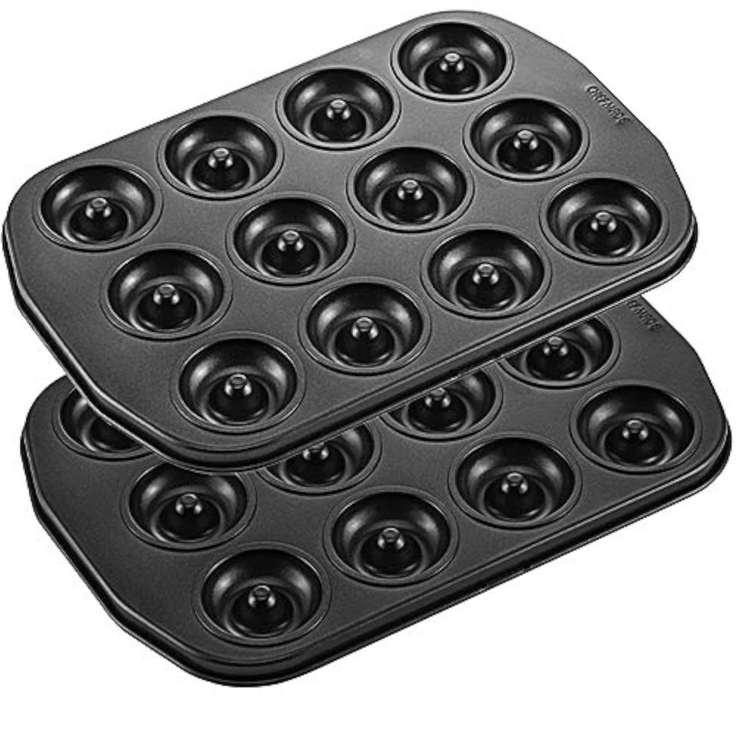 Mini Donut Baking Pans, Non-Stick 12-Cavity Donut Pan, Carbon Steel Cake Baki...