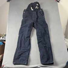 Carhartt Overalls Mens 42X34 Blue Bib Carpenter Outdoor Insulated Workwear
