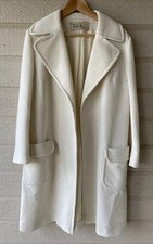 Vintage Lilli Ann White Long Coat 2 Pocket Paris San Fran Women s S/M