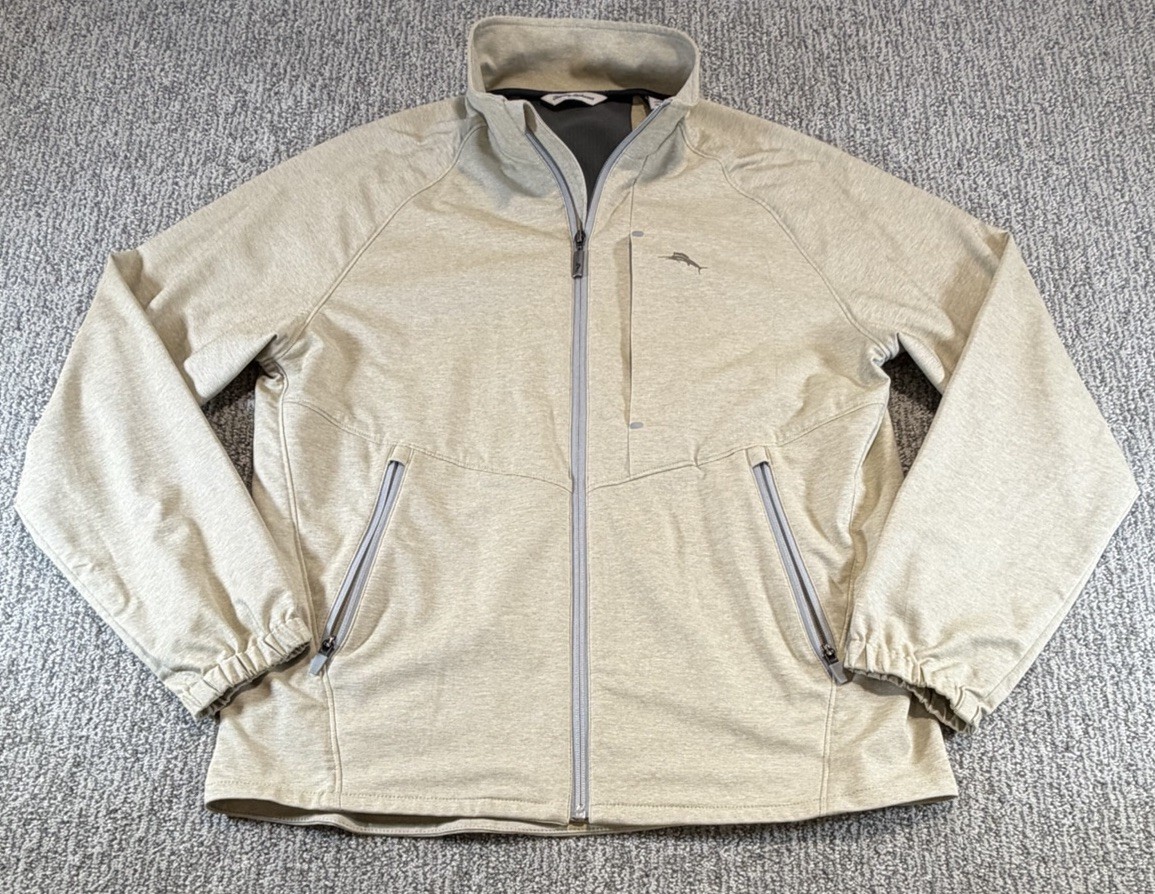 Tommy Bahama Mens Medium On Par Full Zip Jacket Water Repellant Golf Performance