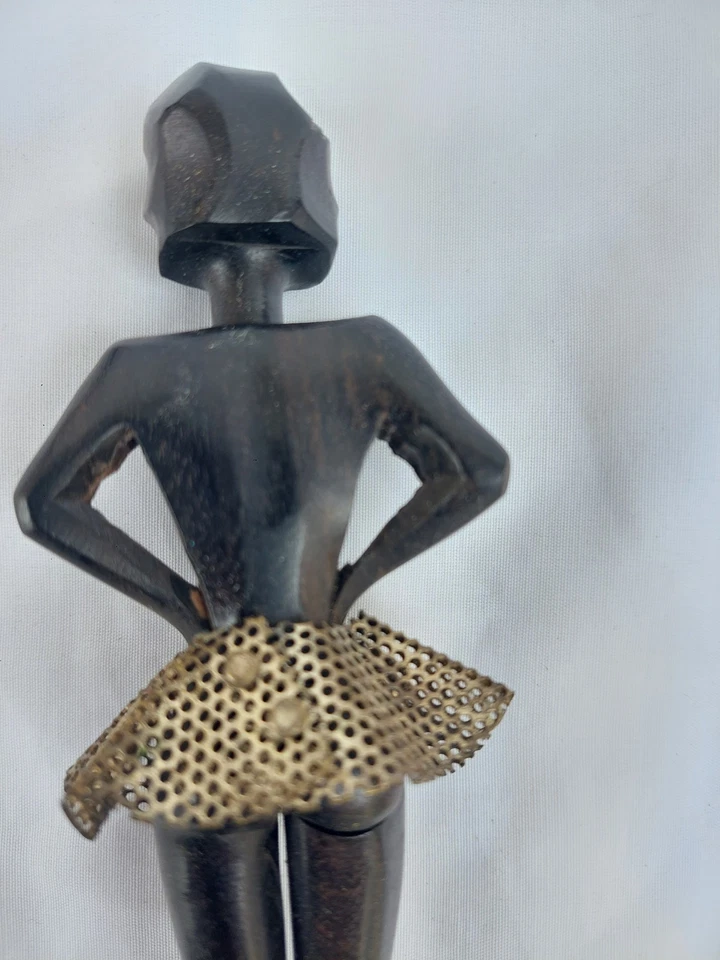 Curiosité rare danseuse Art Déco PINCE à SUCRE ébène et métal rigidule - Photo 4/4