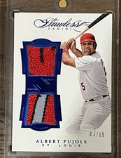 Albert Pujols 2017 Flawless Sapphire Dual GU Jersey LOGO Patch SP /15 STL Cards