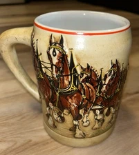 VTG 1980 BUDWEISER Champion Clydesdales ST LOUIS Beer Stein Mug CERAMARTE 5" 