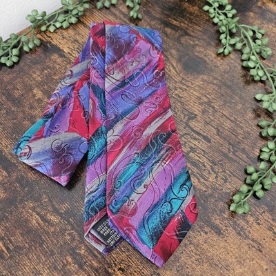 Krawattenhalter Jazzy Charleston 100% Seide bunt Krawatte sehr guter Zustand