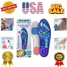 Insoles for Men, Work Boots Mens Insoles, Shock Absorbing Inserts, Flat Feet ...