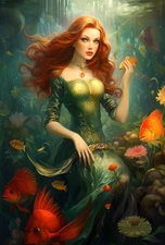 Home Art Wall Decor Fantasy Mermaid Oil Painting Picture Printed on Canvas