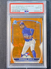 ENMANUEL BONILLA 2023 Bowman Chrome 1st ORANGE SAPPHIRE REFRACTOR PSA 10 Gem /75