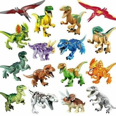 8/16PC Dinos fit Jurassic World Lego Dinosaur Tyrannosaurus TRex Park Raptor Toy