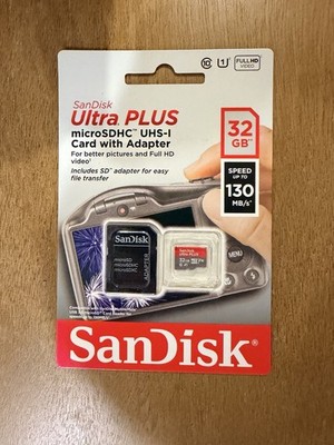 SanDisk Ultra Plus 32GB Micro SDHC UHS-I Memory Card with Adapter - BRAND NEW!