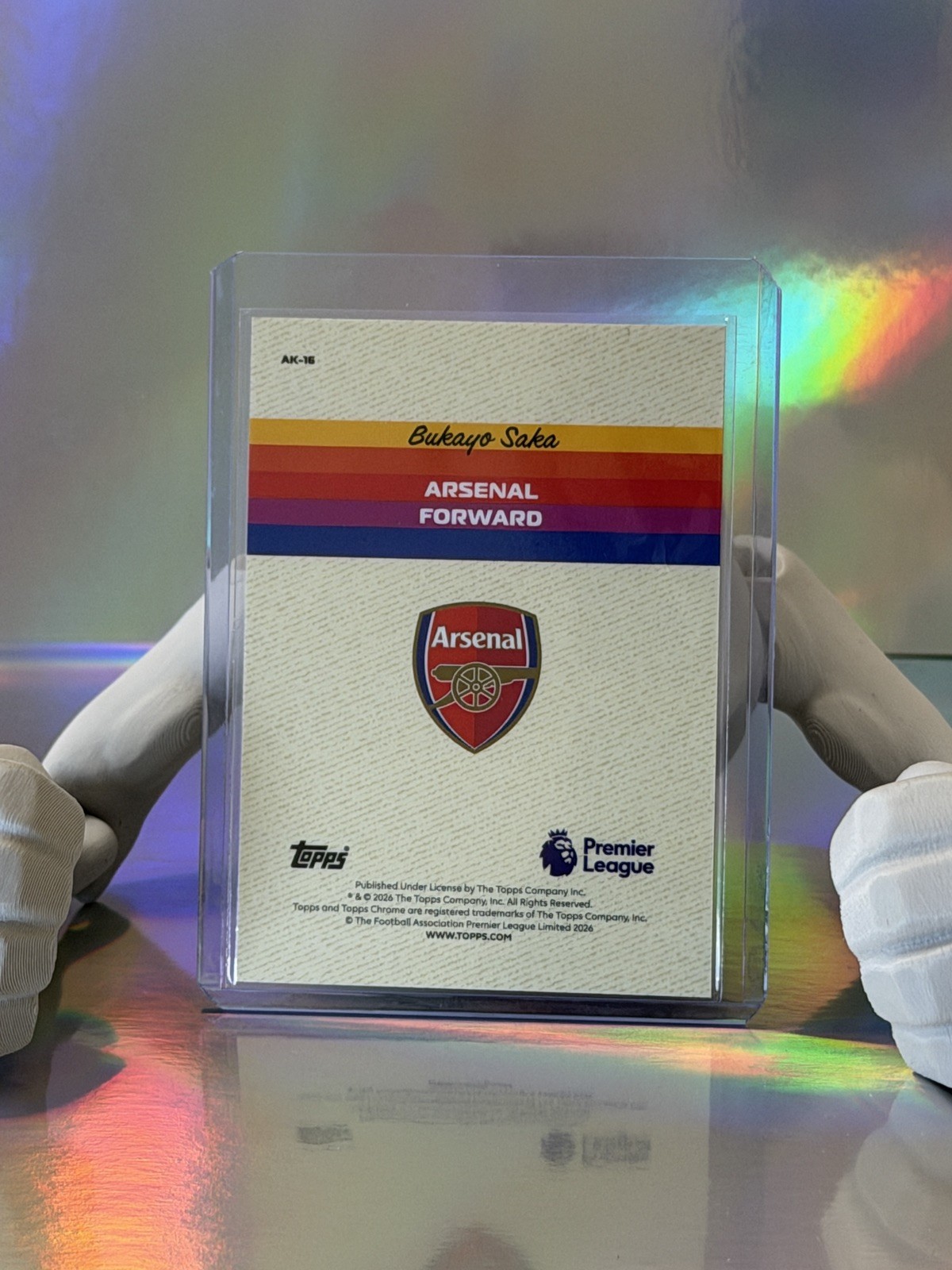2025-26 Topps Chrome Premier League #AK-16 Bukayo Saka Alive and Kicking view 2