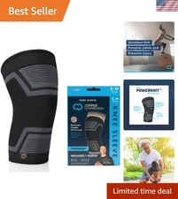 Copper-Infused PowerKnit Knee Sleeve - Meniscus & ACL Support for Active Adults